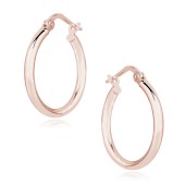 Cercei rotunzi argint rose gold Ø26 mm Classic DiAmanti G0127RG-DIA